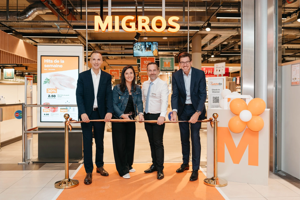 Vue aérienne de l'ouverture de la Migros de Vésenaz