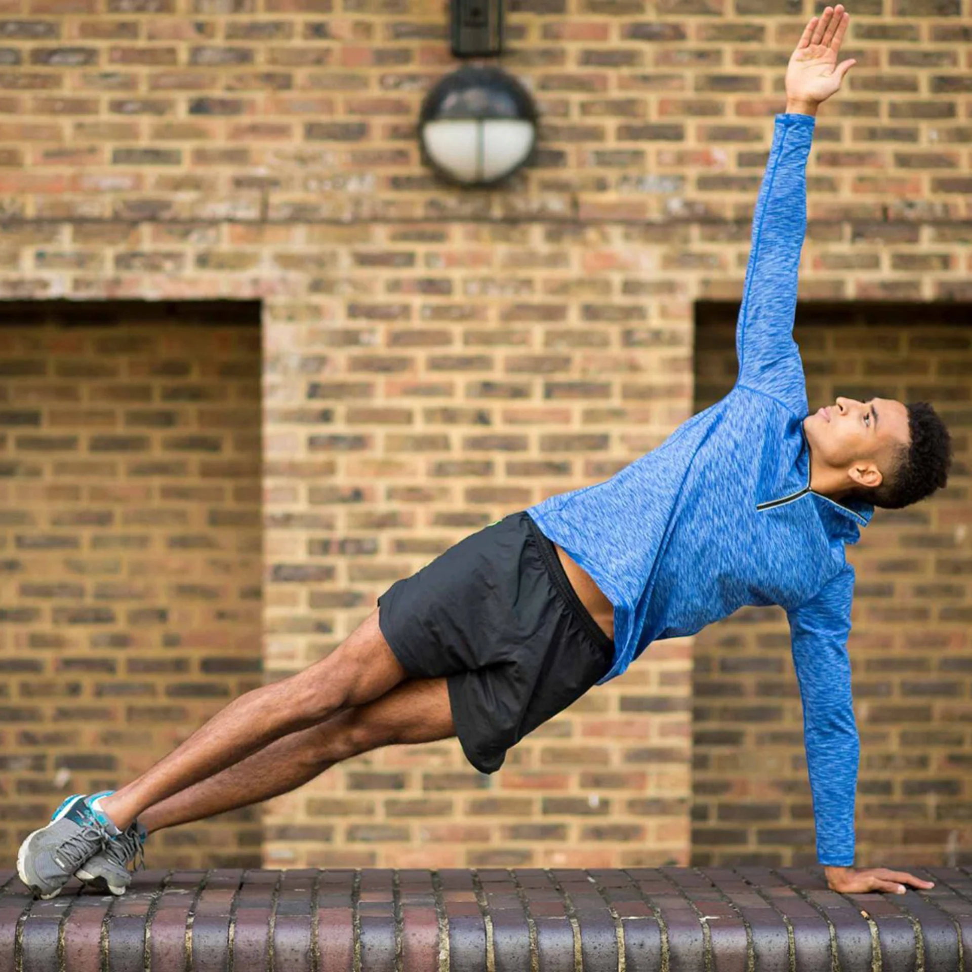 Man does strength training