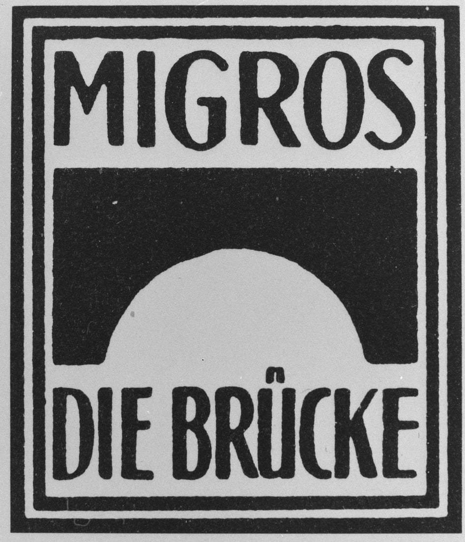 The original logo "MIGROS – DIE BRÜCKE" (ca. 1925)