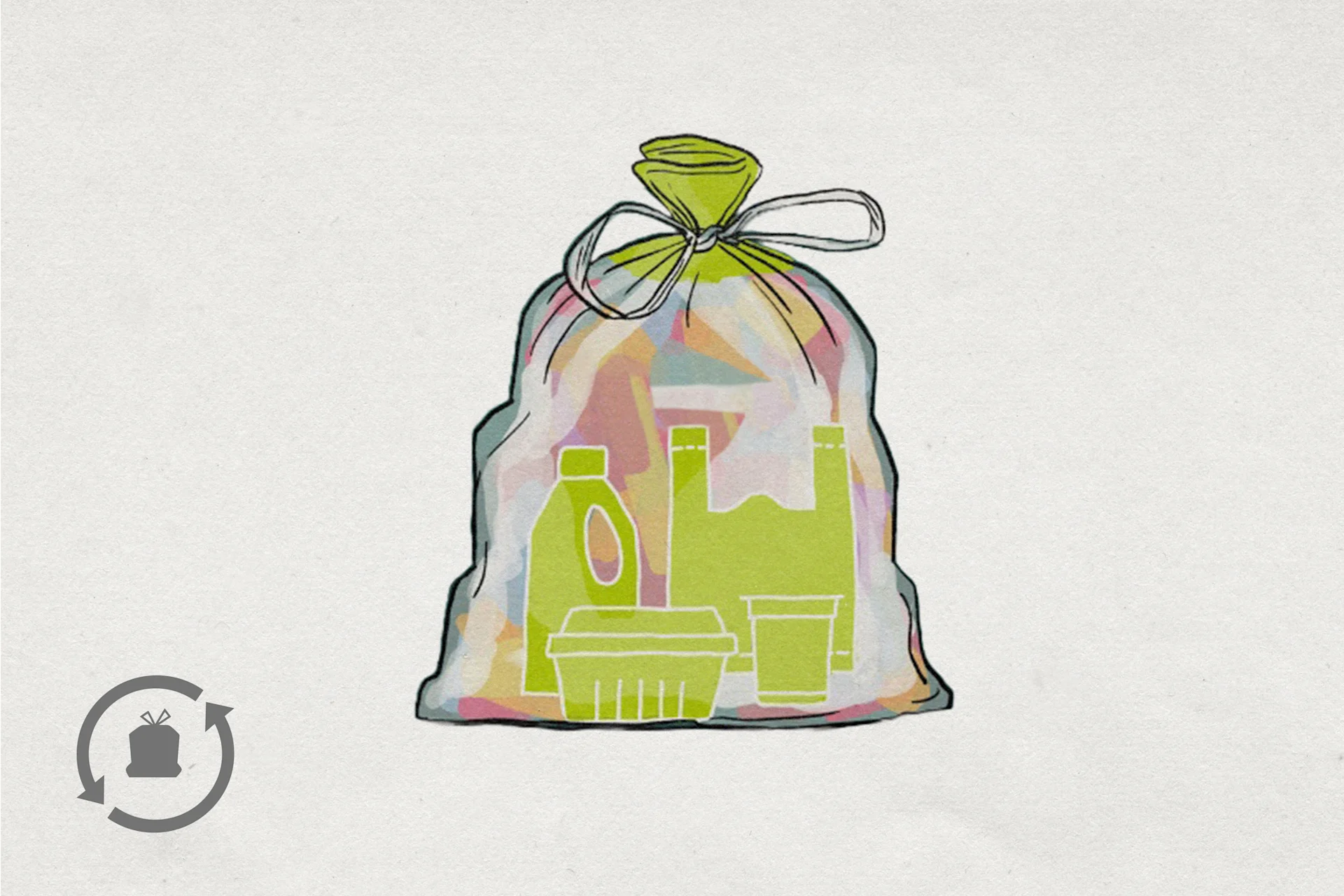 Image d’un sac de collecte de plastique bien rempli