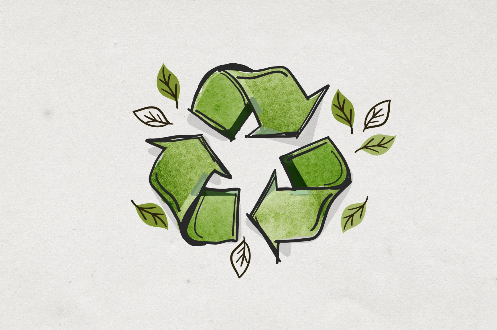 Illustration eines Kreislaufs mit grünen Pfeilen.