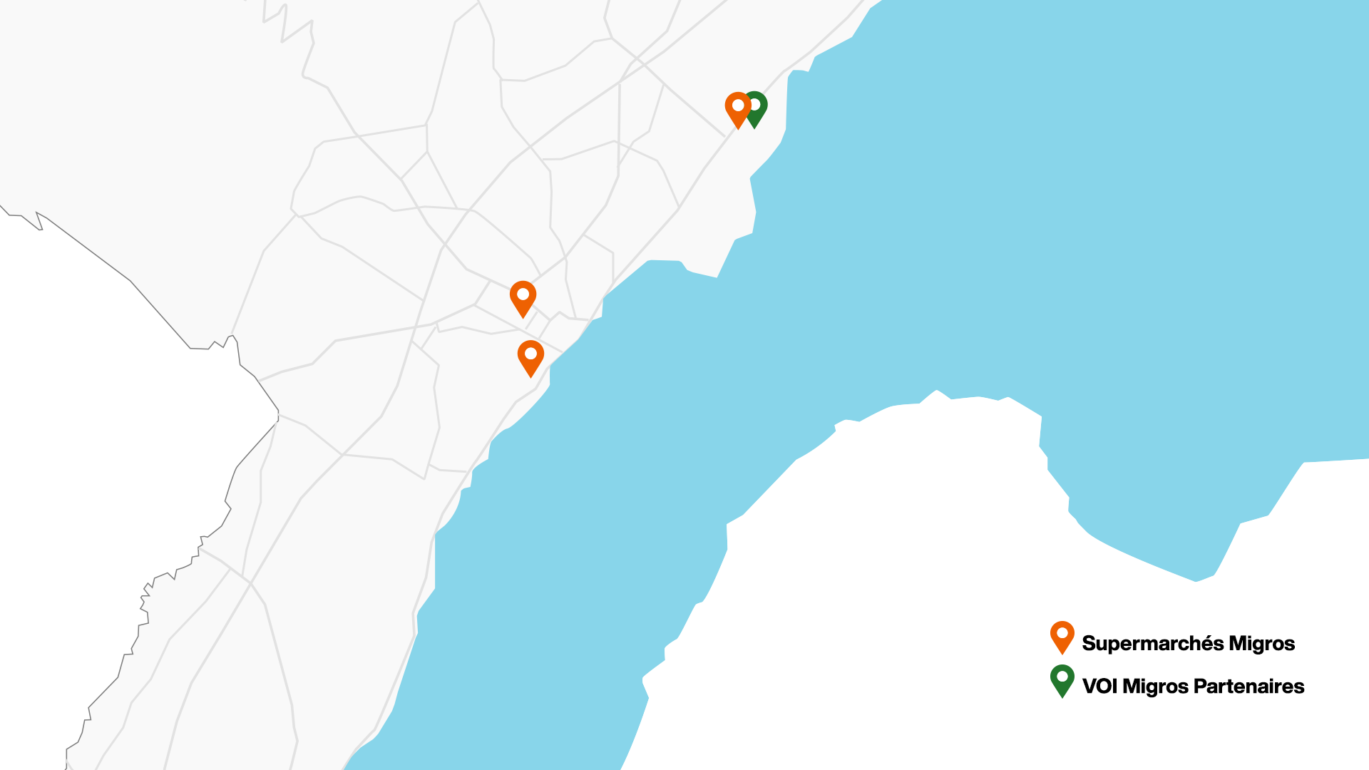 Carte supermarchés Migros Gland Nyon