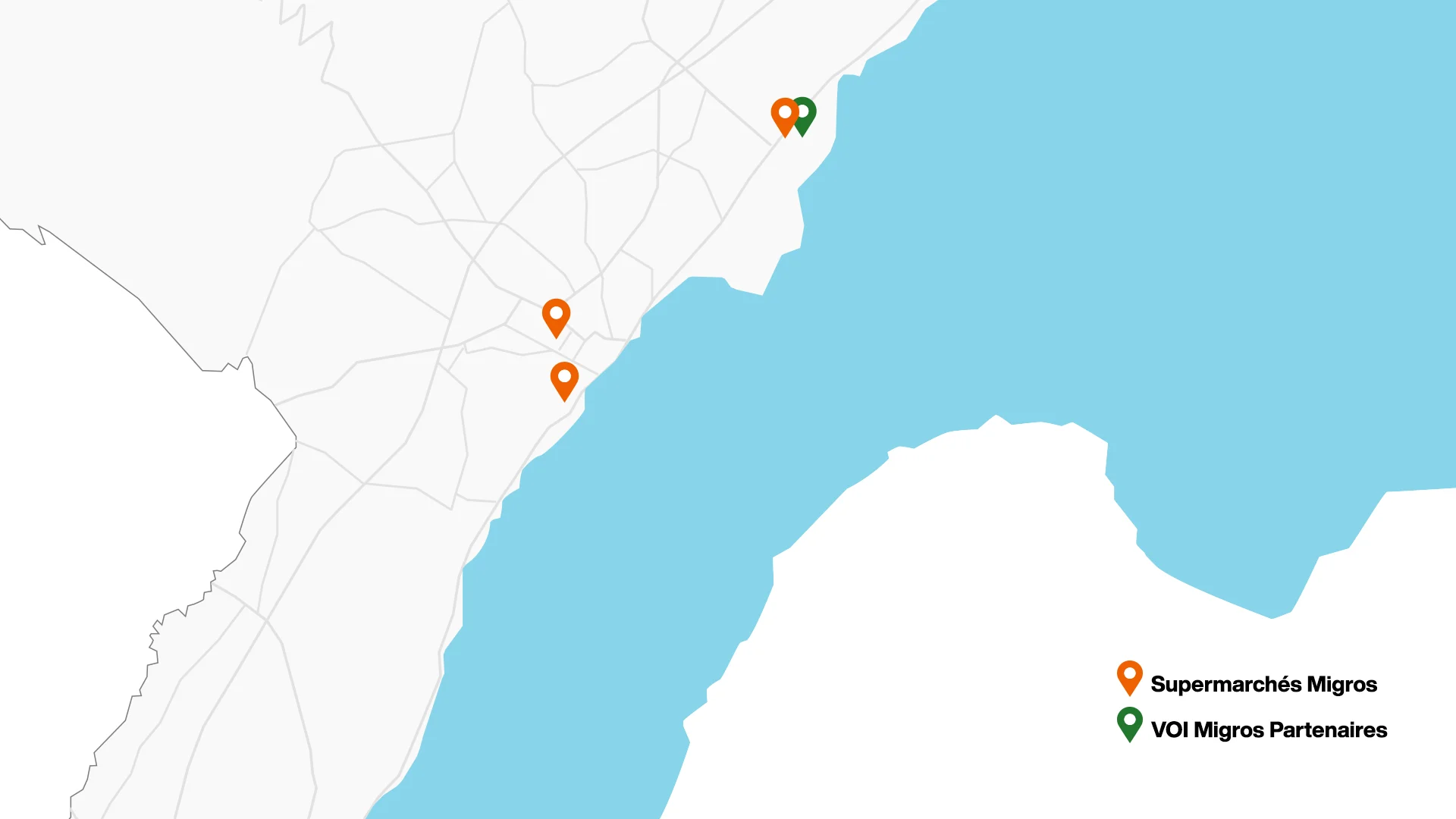 Carte supermarchés Migros Gland Nyon