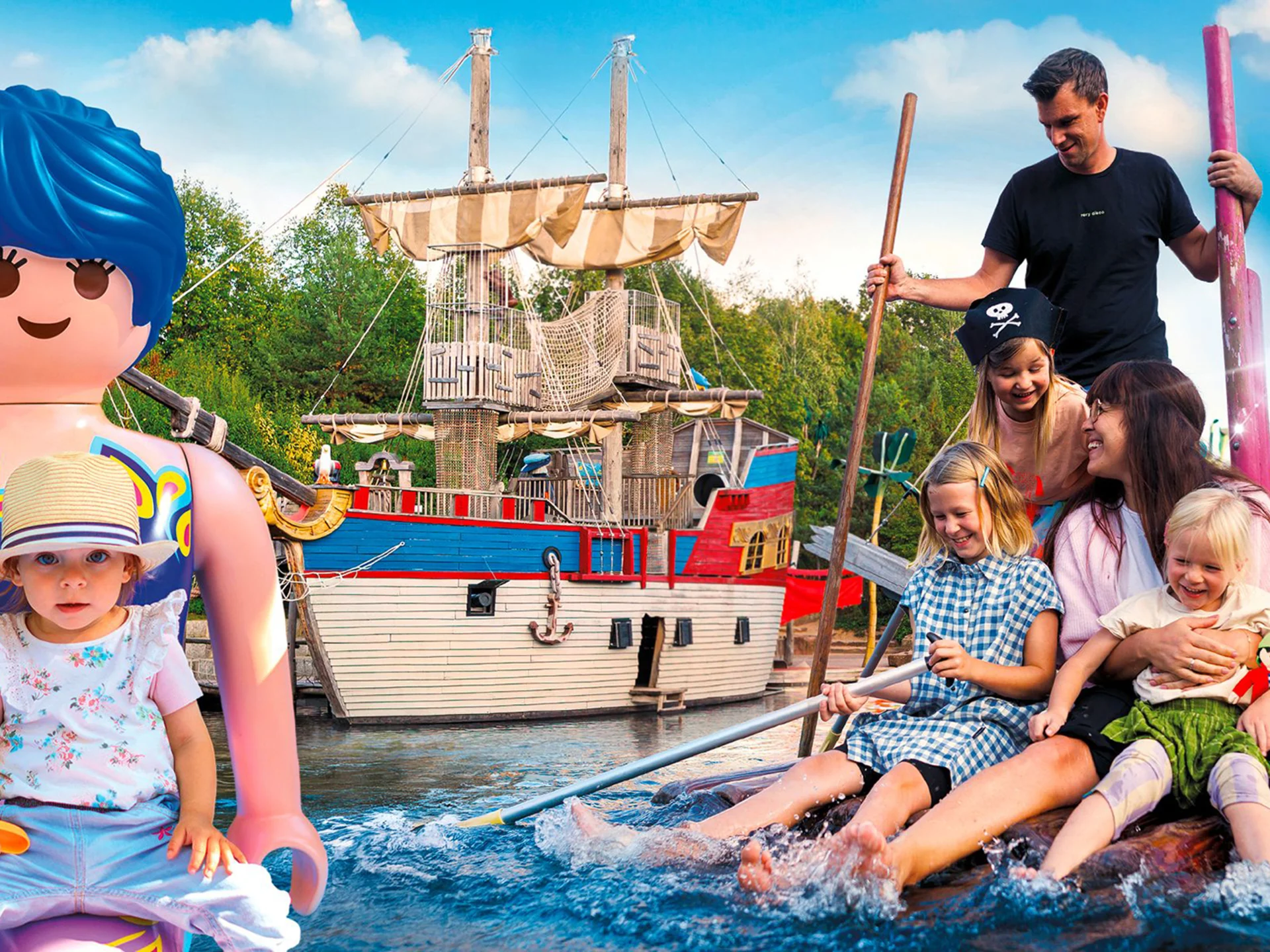 A family enjoys a visit to the Playmobil FunPark