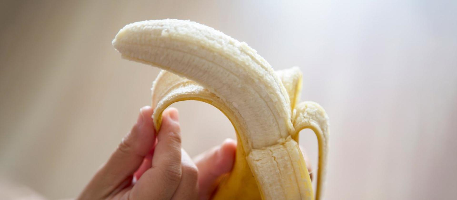 A banana is peeled