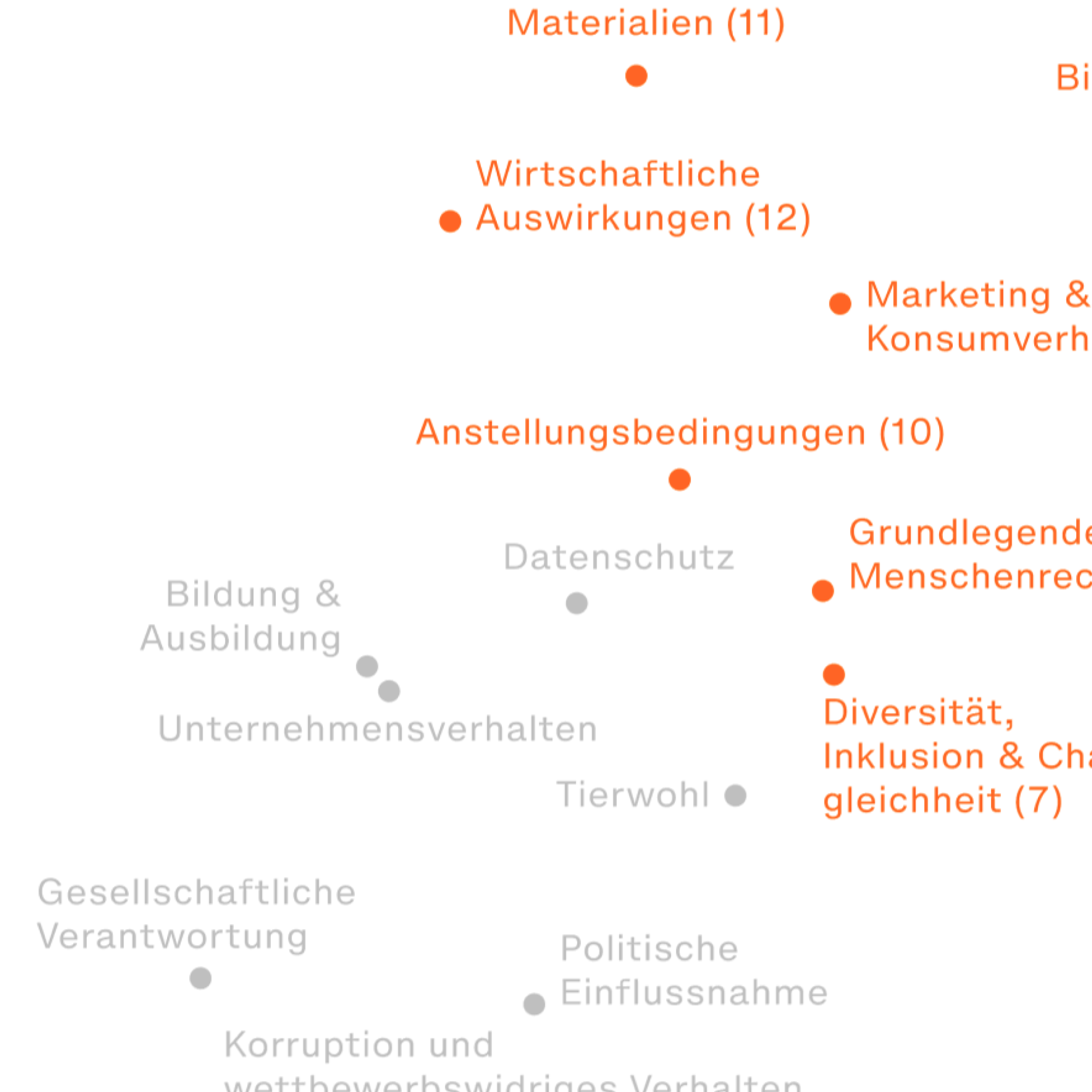 Auszug aus der Infografik «Wesentlichkeitsanalyse»