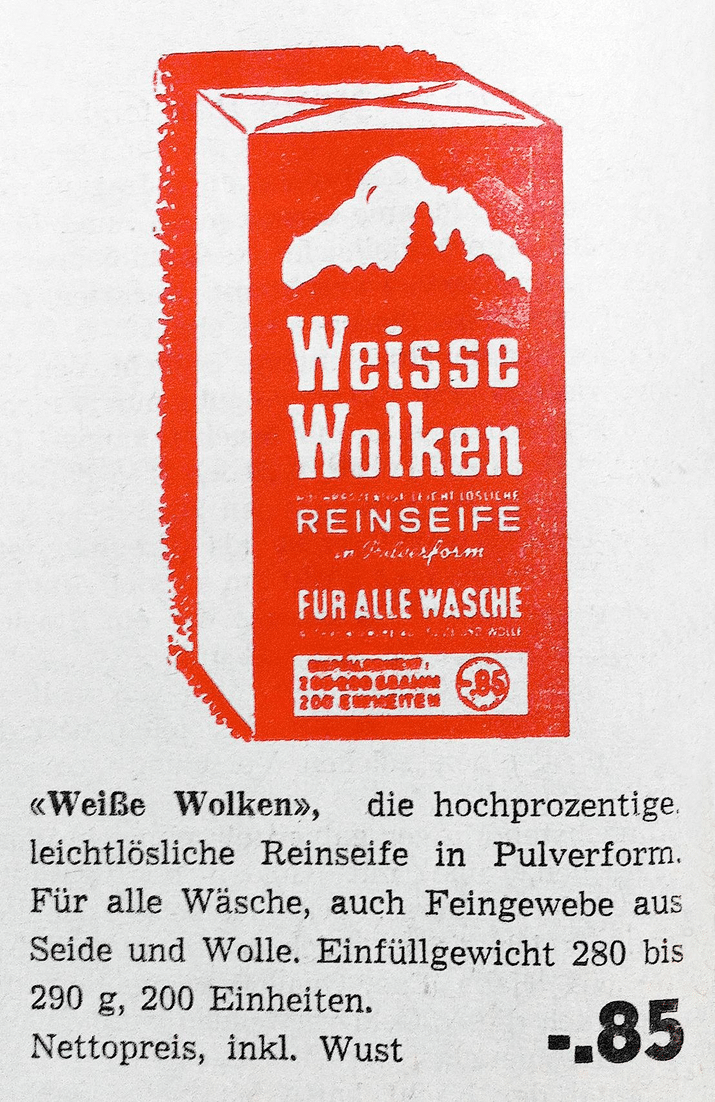 Advertisement for "Weisse Wolken" (1944).