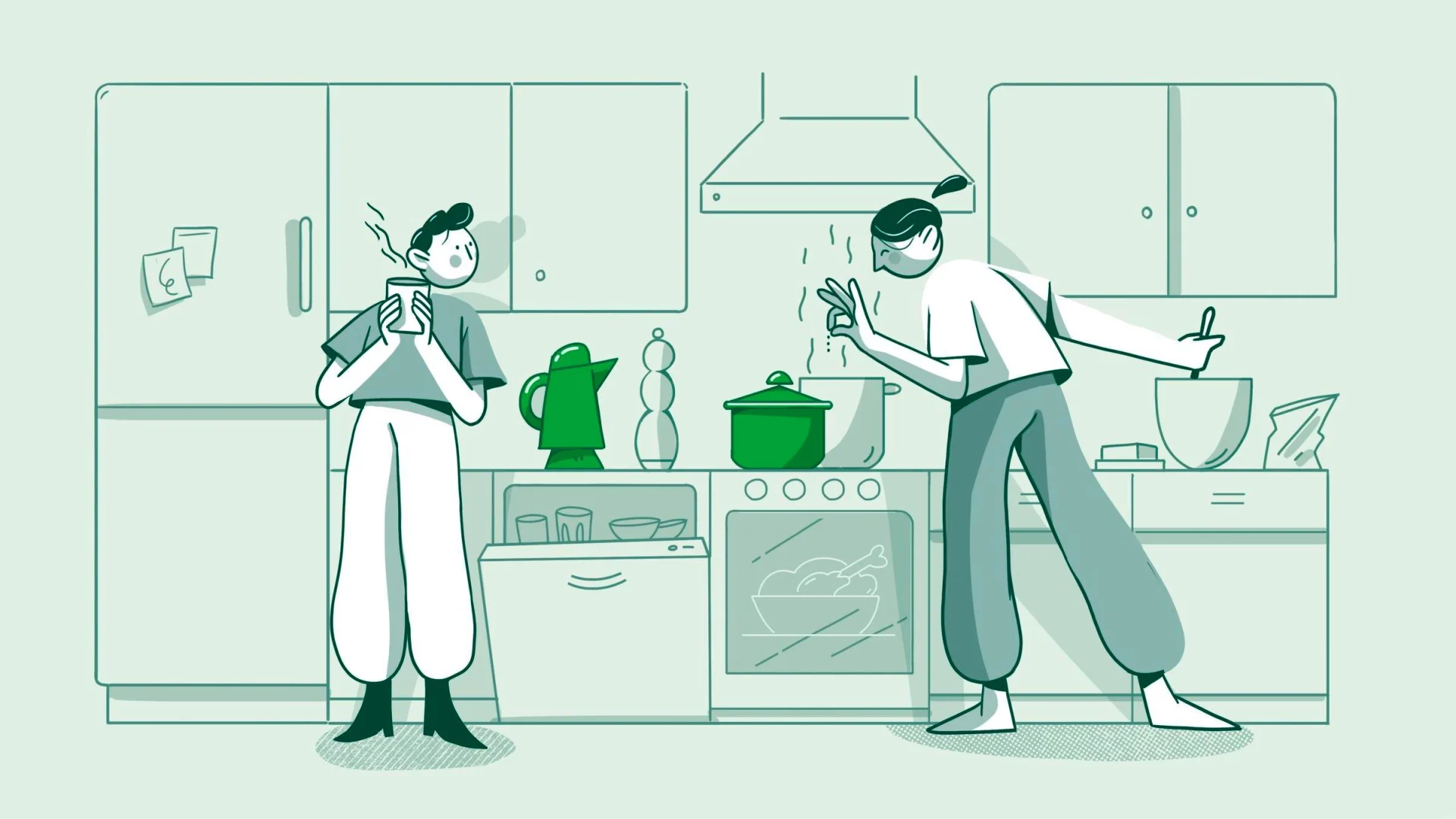 Illustrazione cucina