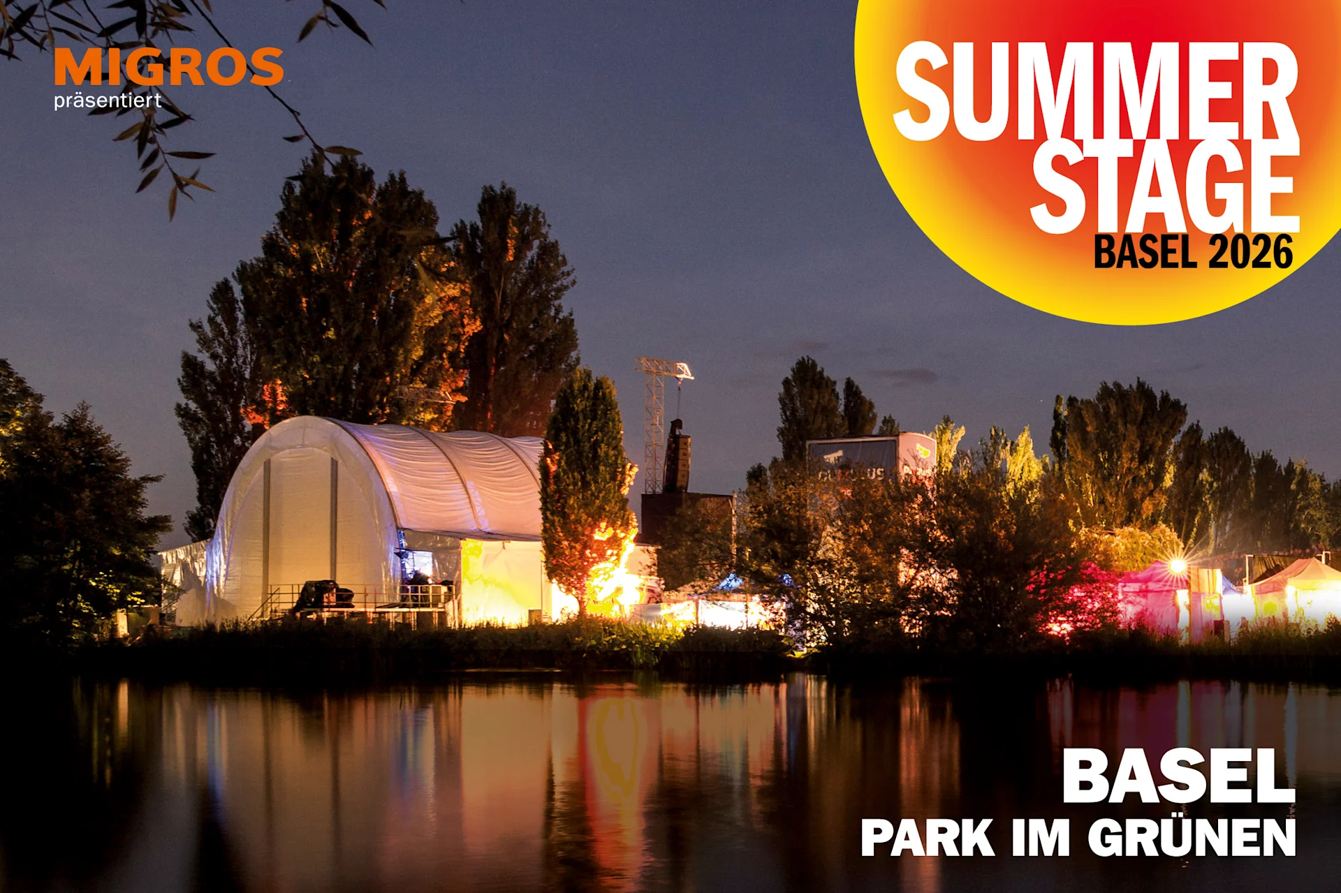 SummerStage Basel: Abendliche Festivalstimmung am Fluss