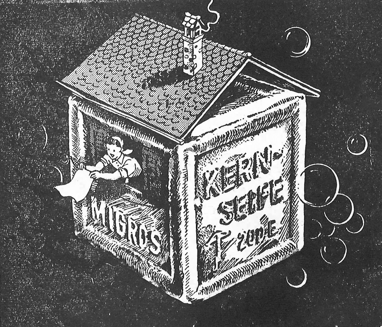 Advertisement for curd soap in the weekly newspaper "Wir Brückenbauer" (1945).