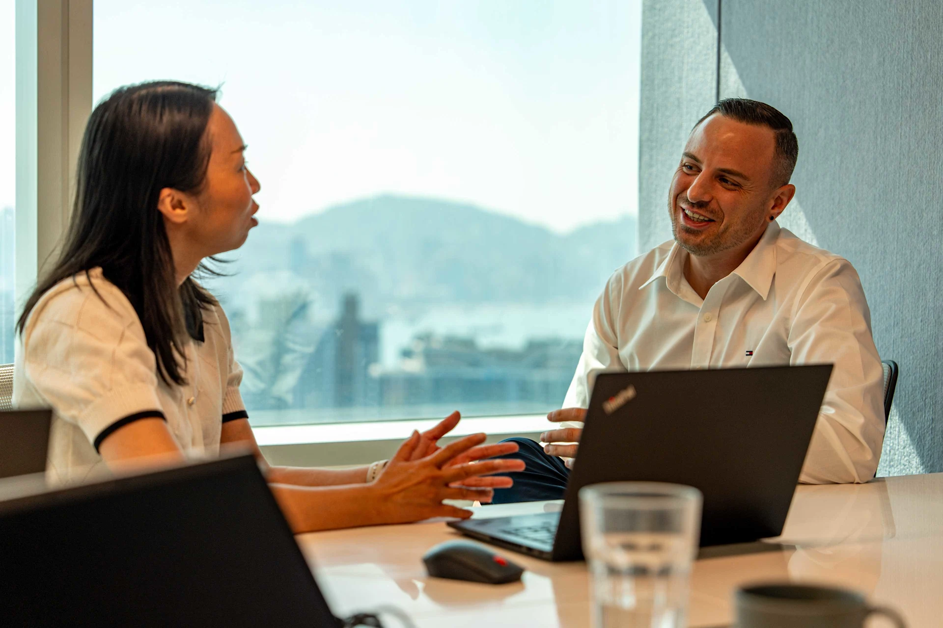 Esther Leung checks the quality of the products, Adriano Labruzzo leads the food team.