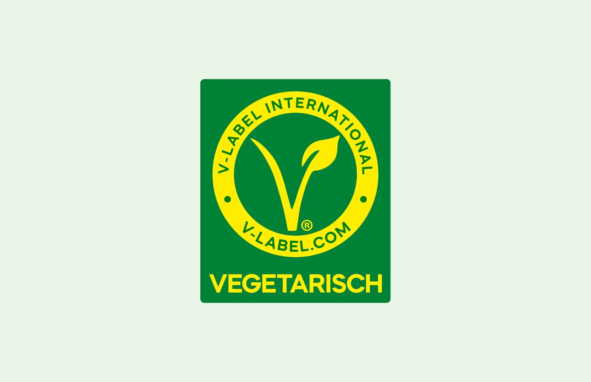 Le V-Label végétarien est garant d’ingrédients et de composants exclusivement végétariens.  Logo V-Label végétarien