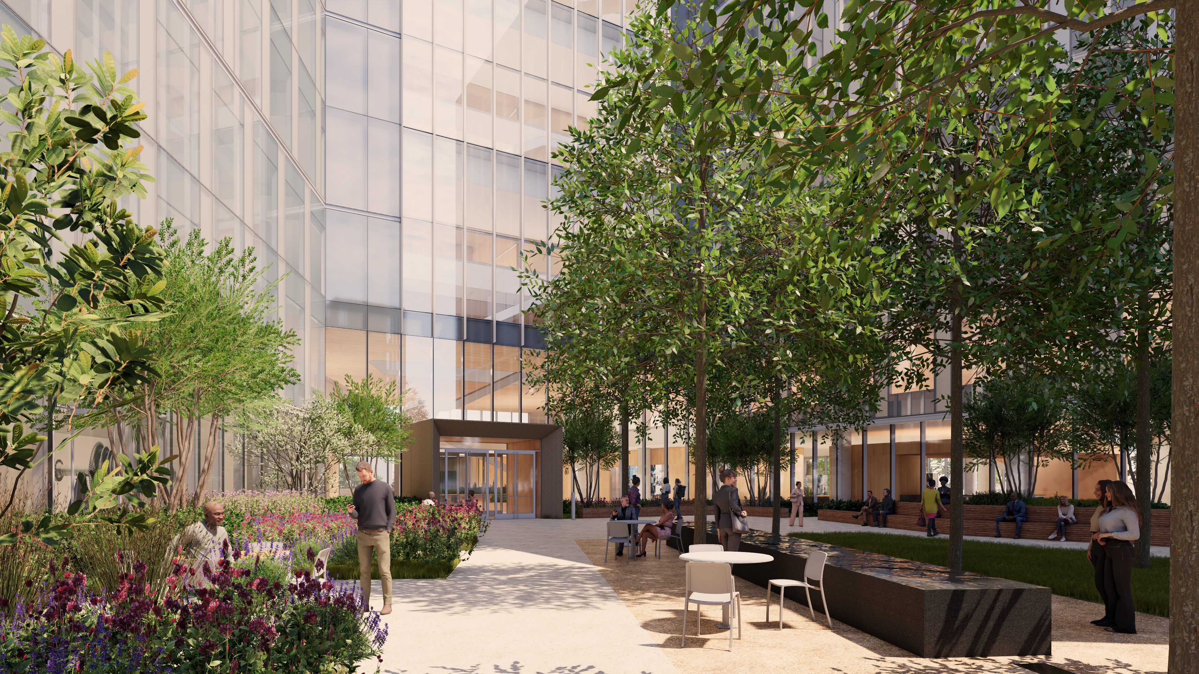 BV new world headquarters courtyard