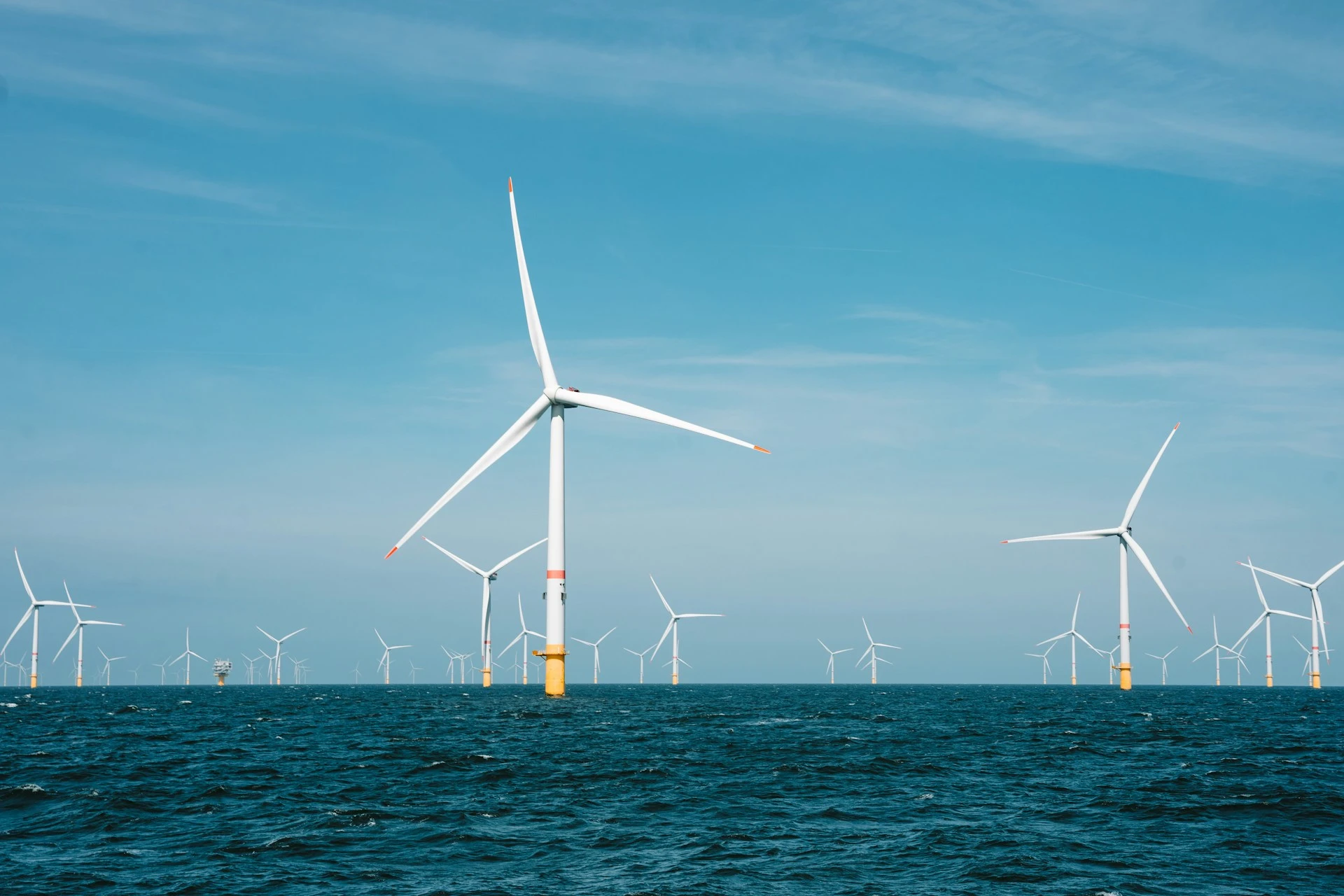 An image of Windmills by the sea