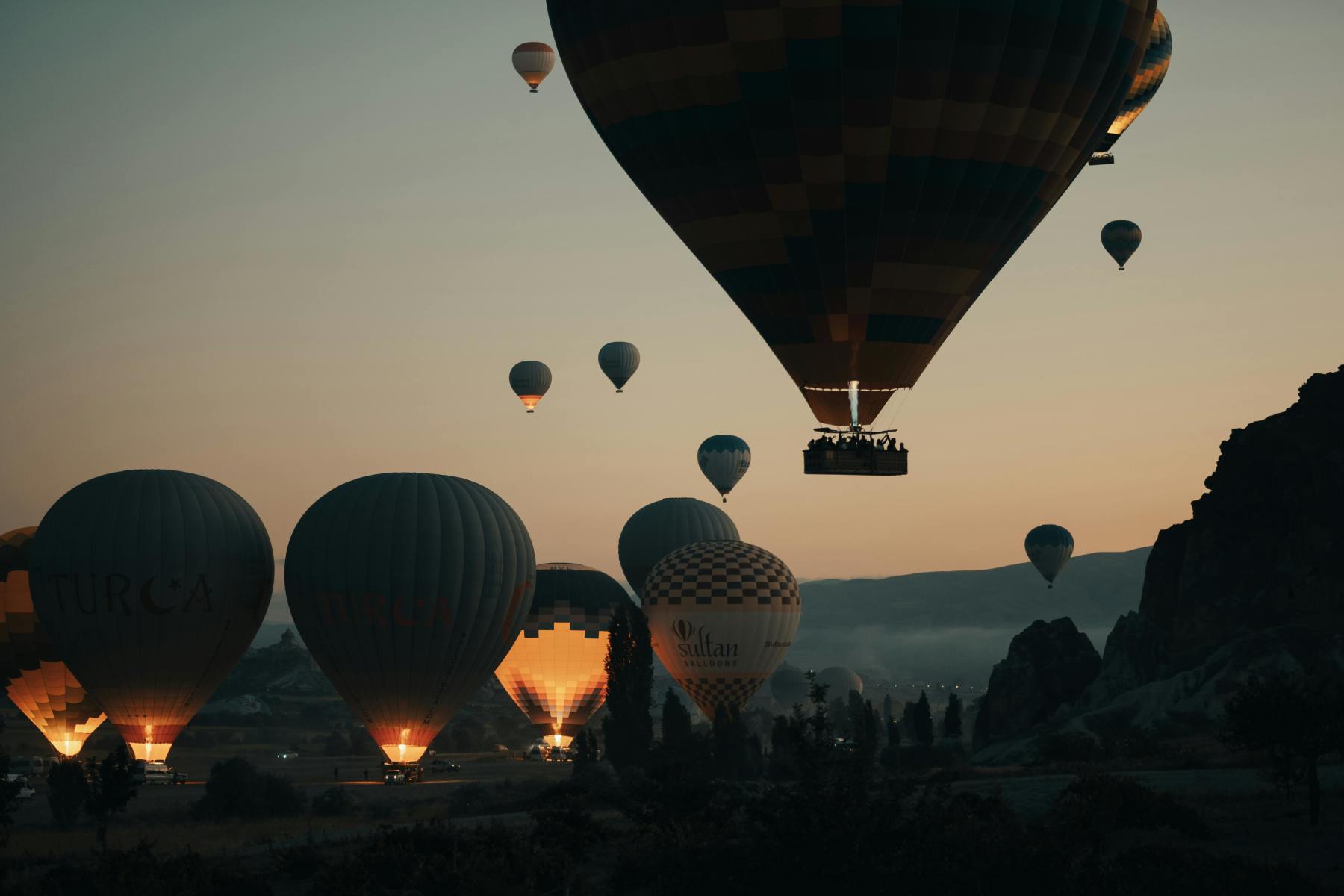 Hot Air Balloons Floating in the Sky