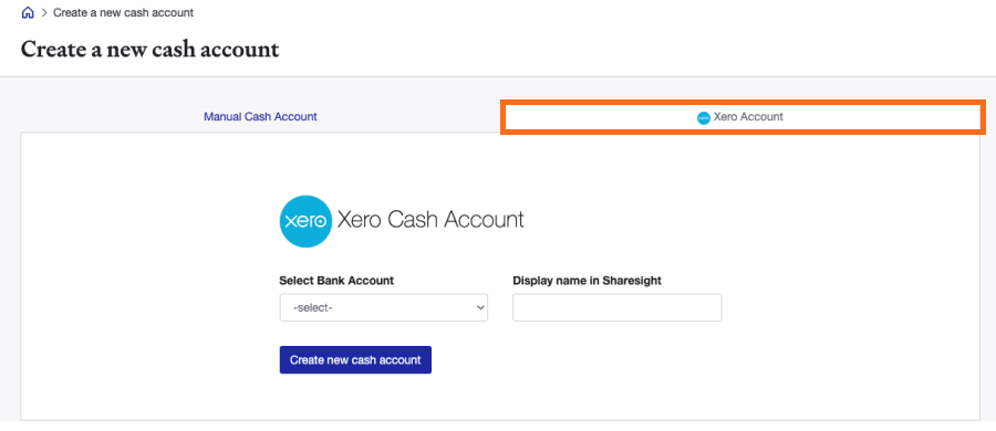 XERO Cash account 3