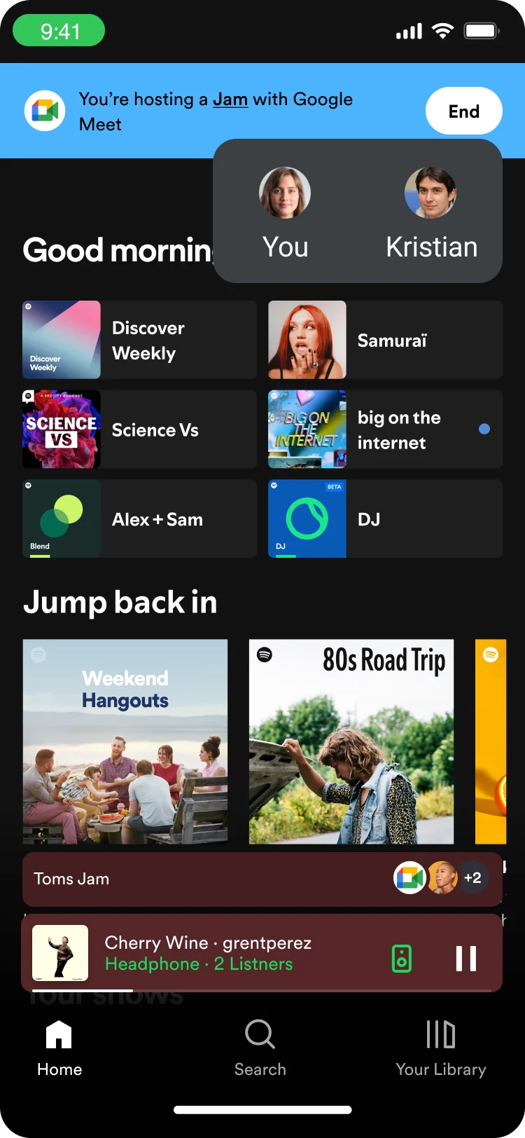 Jam for Google Meet | spotify.com/connect