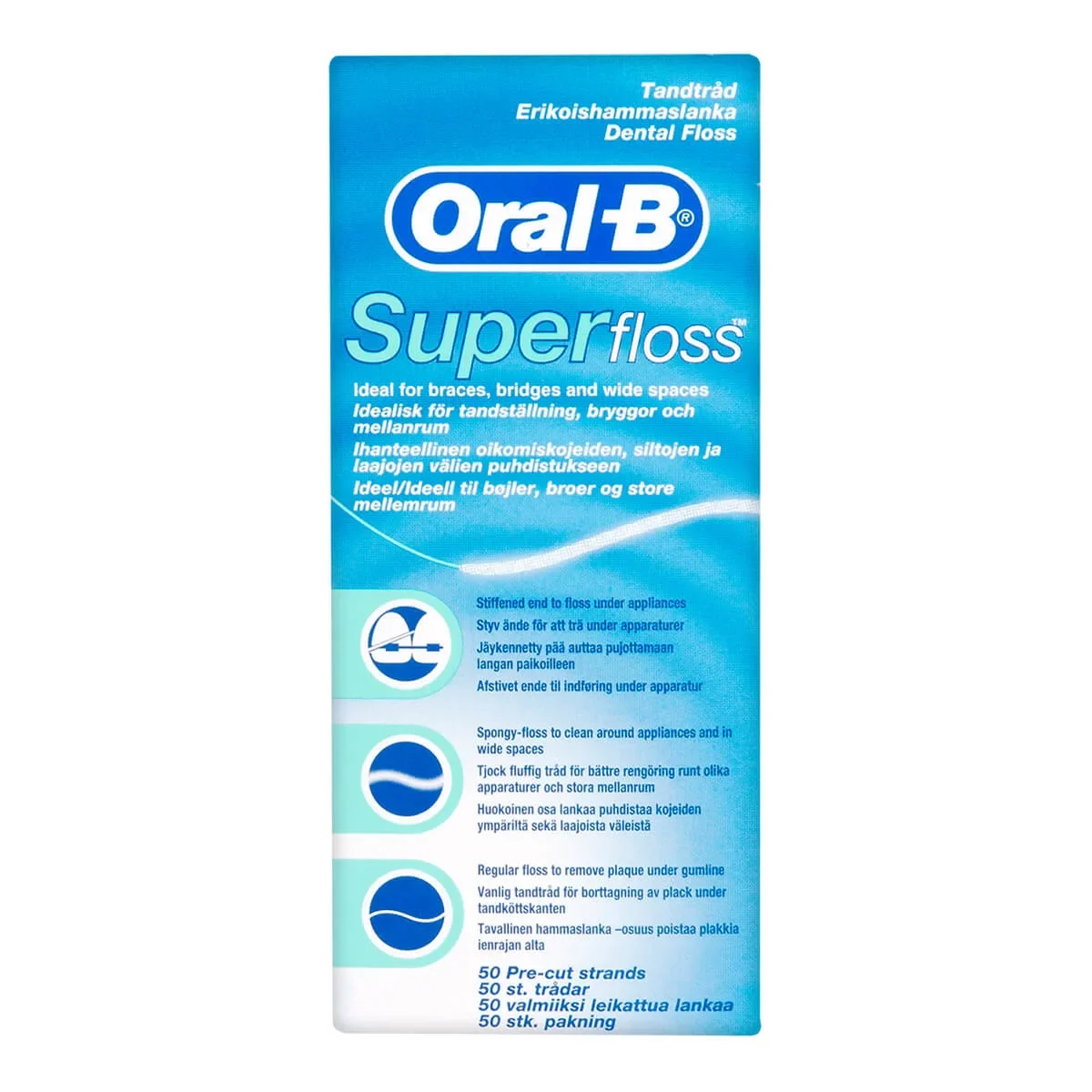 Oral-B Valmiiksi leikatut Super Floss -langat 