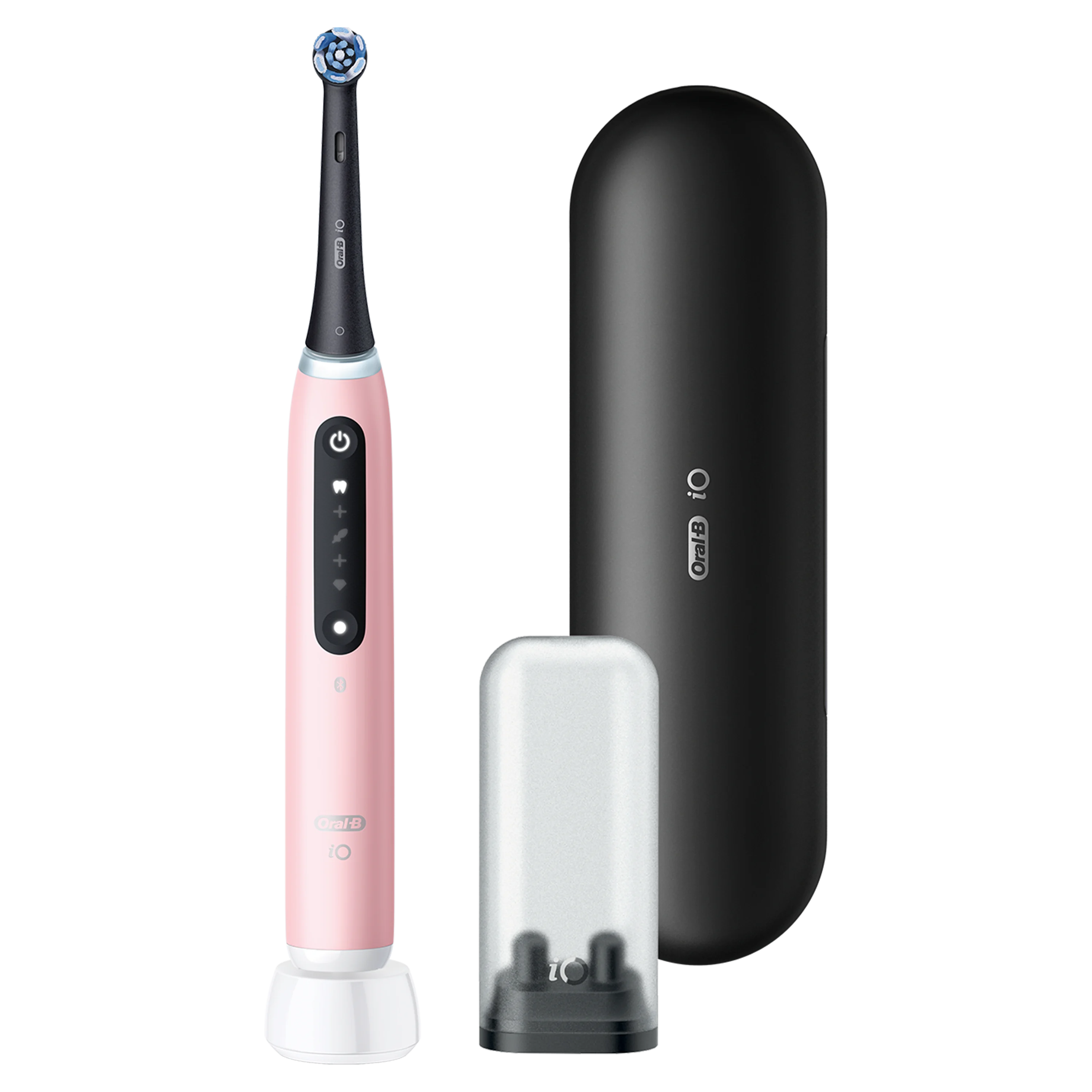 Oral-B iO5 -sähköhammasharja, Musta, 1 vaihtoharja, Matkakotelo - pink 