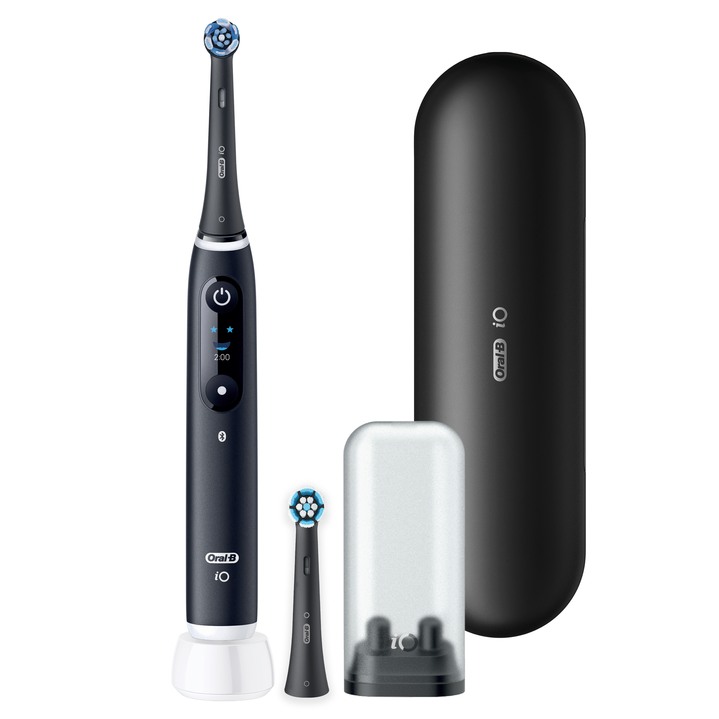 Oral-B iO6 -sähköhammasharja, Musta, 2 vaihtoharjaa, Matkakotelo, Harjaspäiden pidike - 0