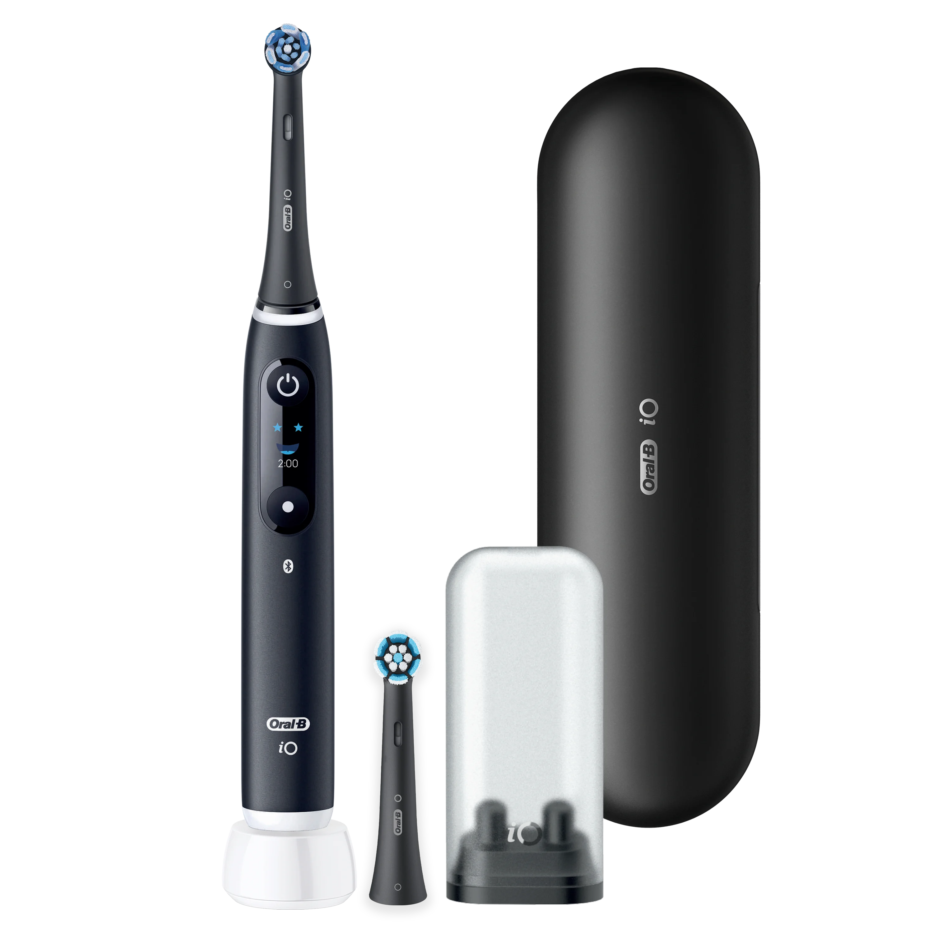 Oral-B iO6 -sähköhammasharja, Musta, 2 vaihtoharjaa, Matkakotelo, Harjaspäiden pidike - 0 