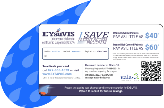 EYSUVIS® (loteprednol etabonate ophthalmic suspension) savings card
