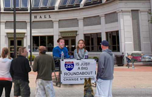 MAYOR CONGER BEGINS ROUNDABOUT CAMPAIGN