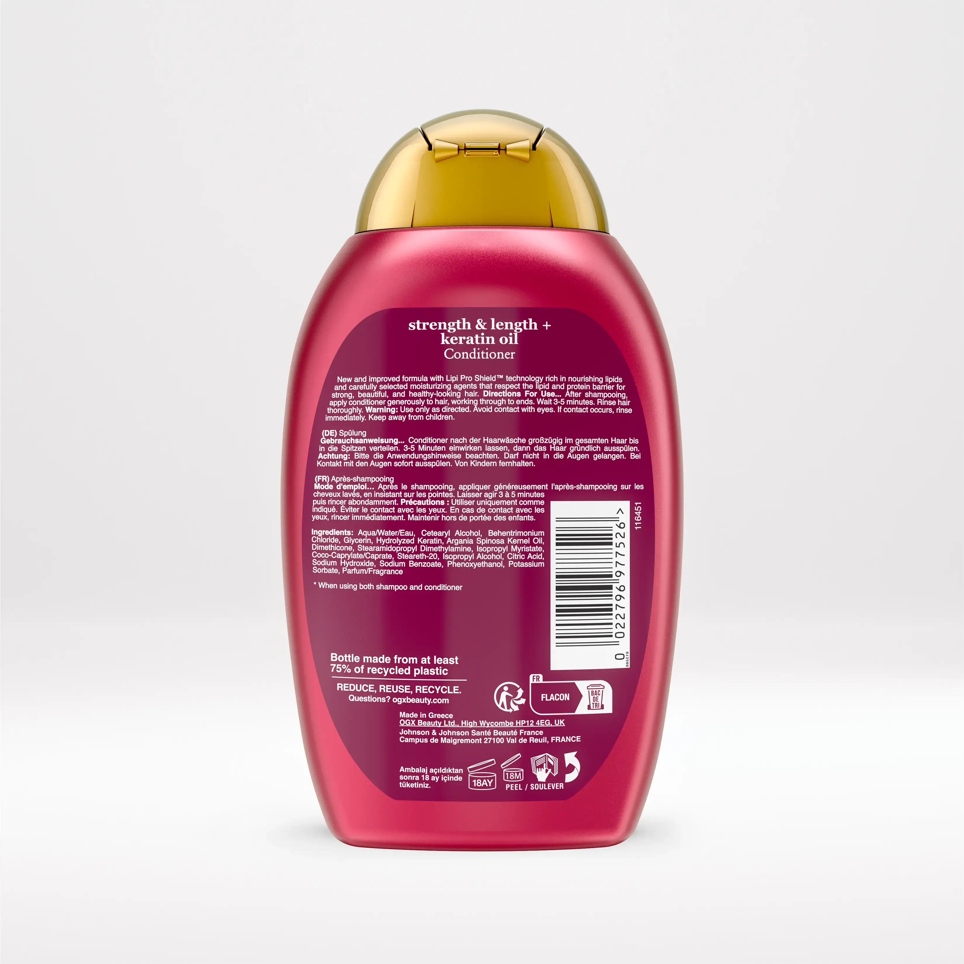 Conditioner OGX Strength & Length + Keratin Oil - Back