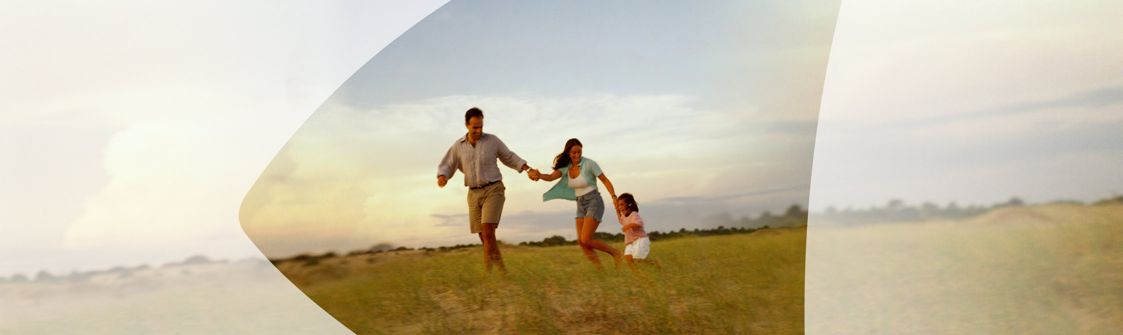 Family in a field