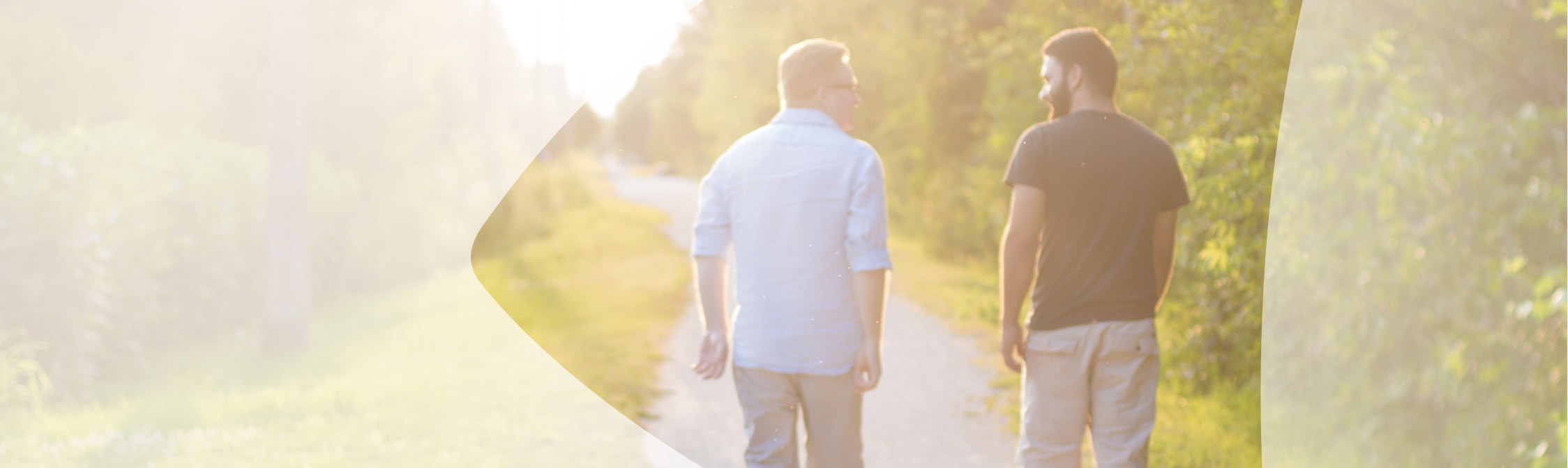 2 Guys walking in park