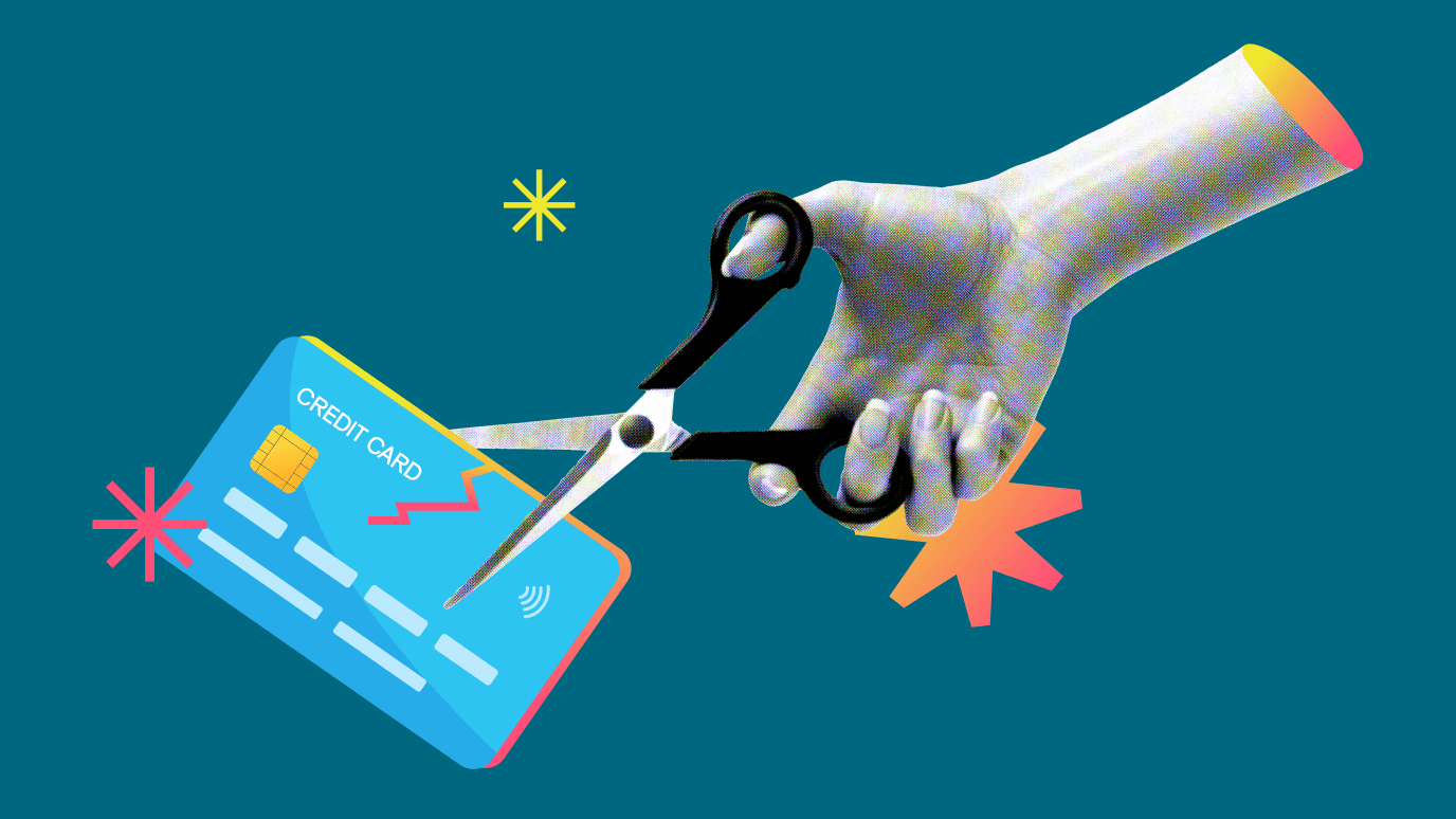 Credit cards and bills representing debt in 2025