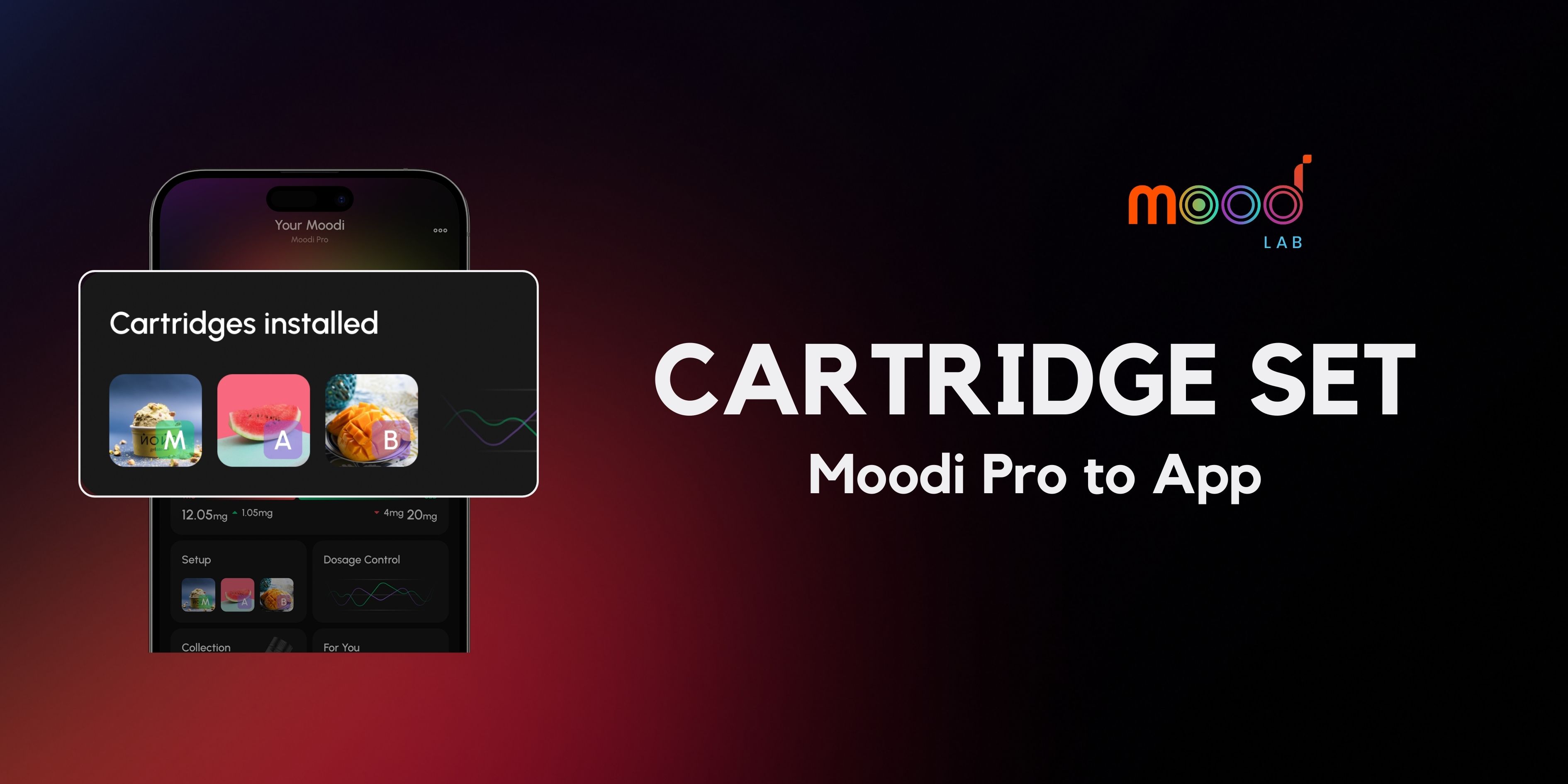 Cartridge Set Moodi Pro to App