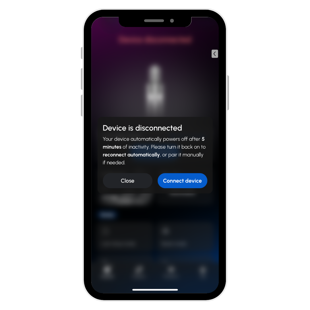 Tap connect device to reconnect