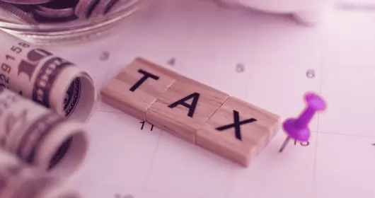 Tax spelled out on blocks