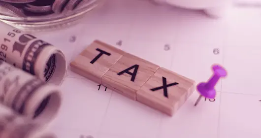 Tax spelled out on blocks