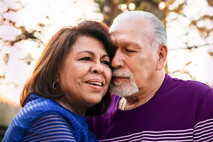 Portrait of a senior couple loving the outdoors