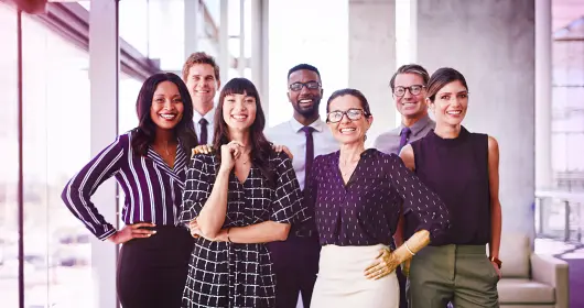 diverse group of colleagues in office