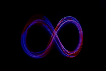 Infinity symbol, long exposure light painting
