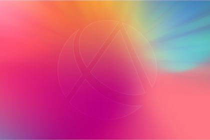 transparent logo on rainbow background