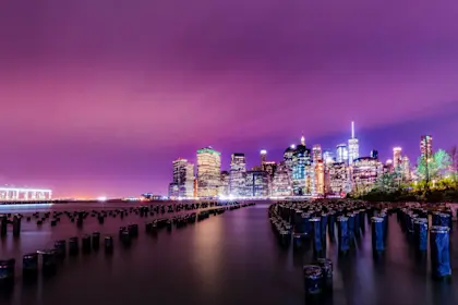 City skyline at night