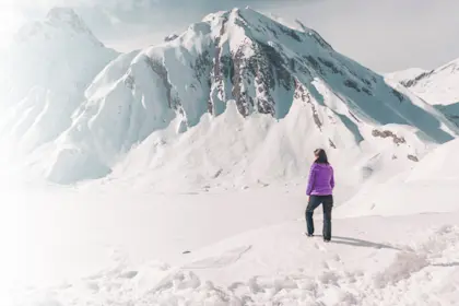 Hiker in mountains
