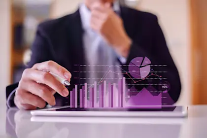 Person looking at virtual charts