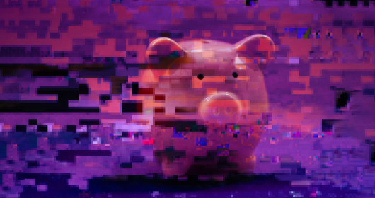 digital glitch image of piggy bank