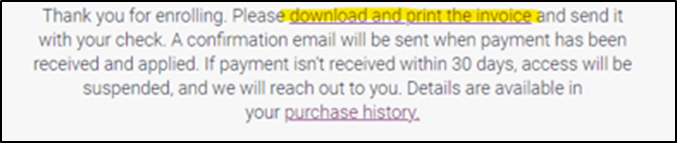 Thank you for enrolling