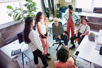 Coworkers in a circle