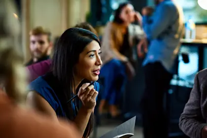 People having meeting in an office