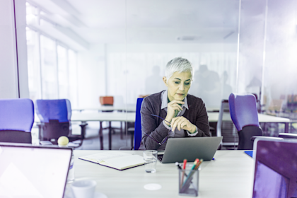 Businesswoman reading an email