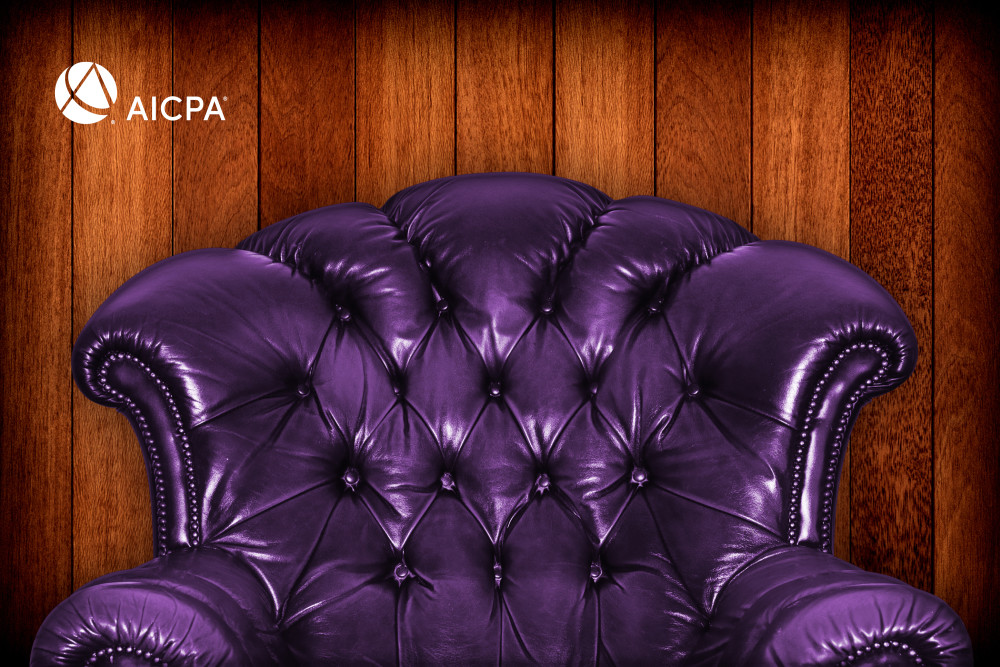 stuffed purple leather chair