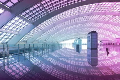 Interior of a modern airport