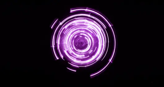 purple neon lights spinning in a circle at high speed.